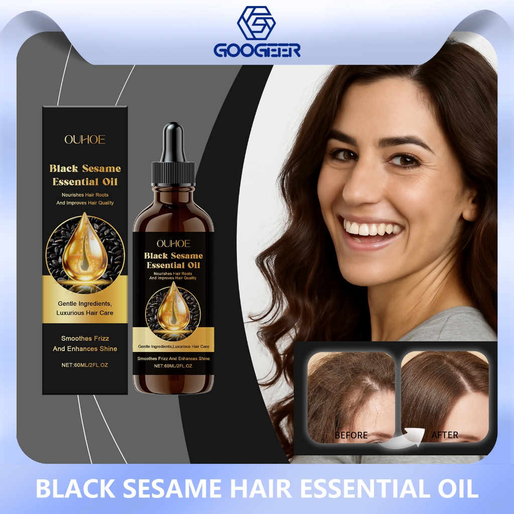 OUHOE Black Sesame Hair Care Oil Care Da đầu & Hair Ends Smooth Nourish Fluffy Voluminous Shiny Hair
