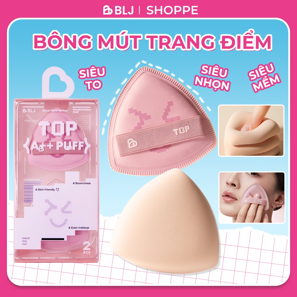BLJ giác Mút trang điểm bông phấn cỡ lớn 2 chiếc