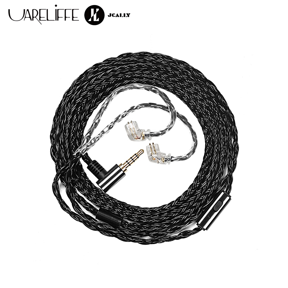 Cáp thay thế tai nghe màu đen Uareliffe JCALLY JC16S với âm thanh cân bằng Mic HD Dây nâng cấp HiFi 