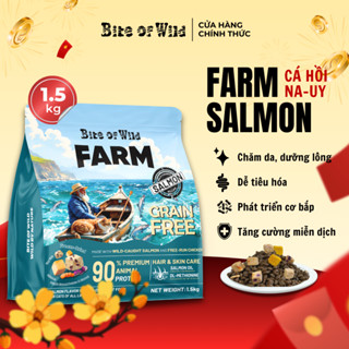 Hạt Mèo Bite Of Wild Farm Cá Hồi Gói 1.5KG, 90% Cá Ngừ Na Uy, Hỗ Trợ Tiêu Hóa, Chăm Da, Dưỡng Lông