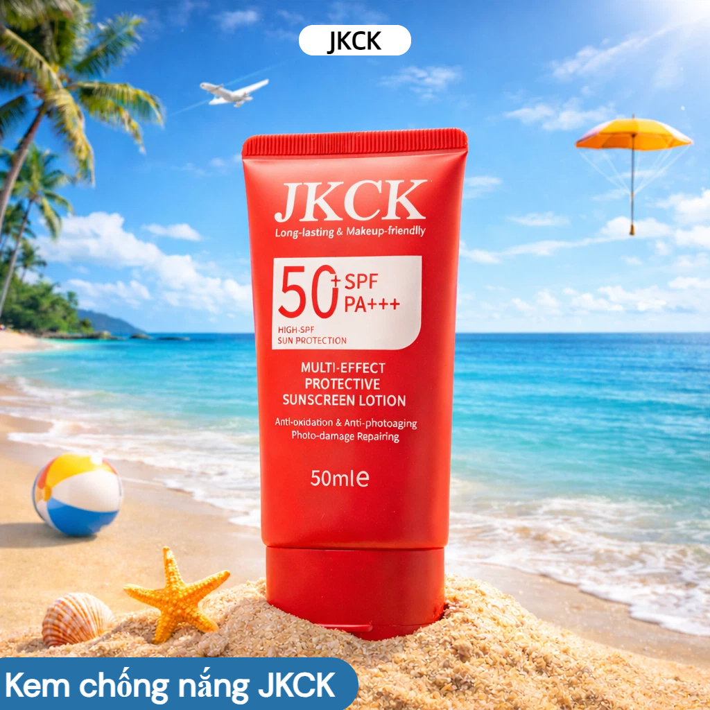 [Sản phẩm chính hãng] Kem chống nắng ống đỏ JKCK SPF50 + PA + + + Trang điểm lâu trôi, chống thấm nư