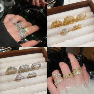 DREJEW 5 Chiếc Nhẫn Zirconia Nữ Màu Vàng / Bạc Phong Cách Hỗn Hợp Thời Trang Hàng Ngày Hợp Thời Trang Phụ Kiện Trang Sức