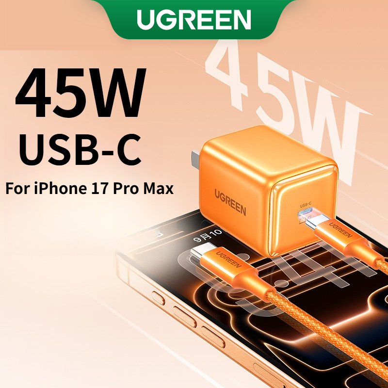 Nexode Sạc nhanh UGREEN 45W | GaN II Tech |1 cổng USB C|Cho iPhone 17 /16/15 Pro Max|cho Samsung A26