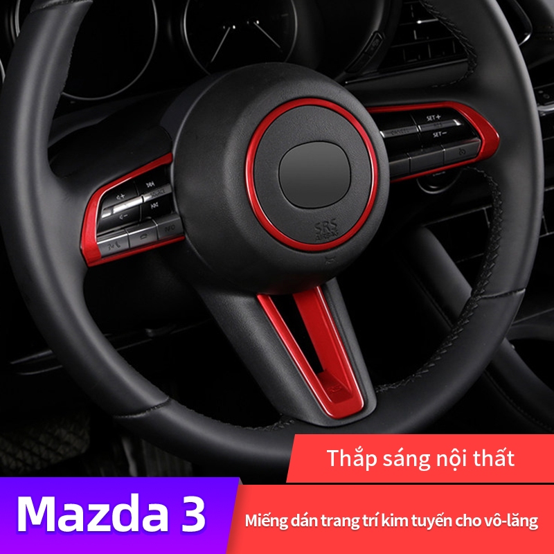 Mazda 3 2020-2026 Thích Hợp Cho 20-26 Mazda 3 Vô Lăng Trang Trí Vòng Sửa Đổi Miếng Nút Miếng Dán Cho