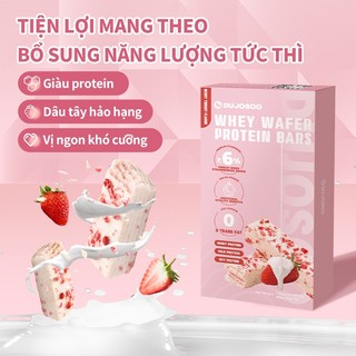 DUJOSOO Thanh protein vị sữa chua dâu tây 20g- Gói 10 loại Protein bar giàu protein Thêm dâu tây khô