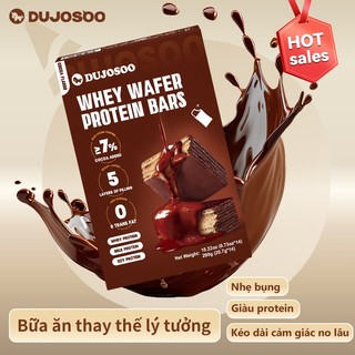 DOJOSOO Cocoa Protein bar Thanh Giàu Protein 0 Axit béo chuyển hóa Đường thấp Ăn một chế độ ăn uống lành mạnh 290g Hộp 14 que