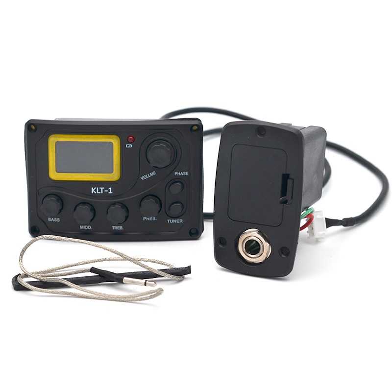 KLT-1 Acoustic Guitar Bass EQ Preamp với bộ chỉnh âm kỹ thuật số 4 Band EQ Equalizer với Tuner Guita