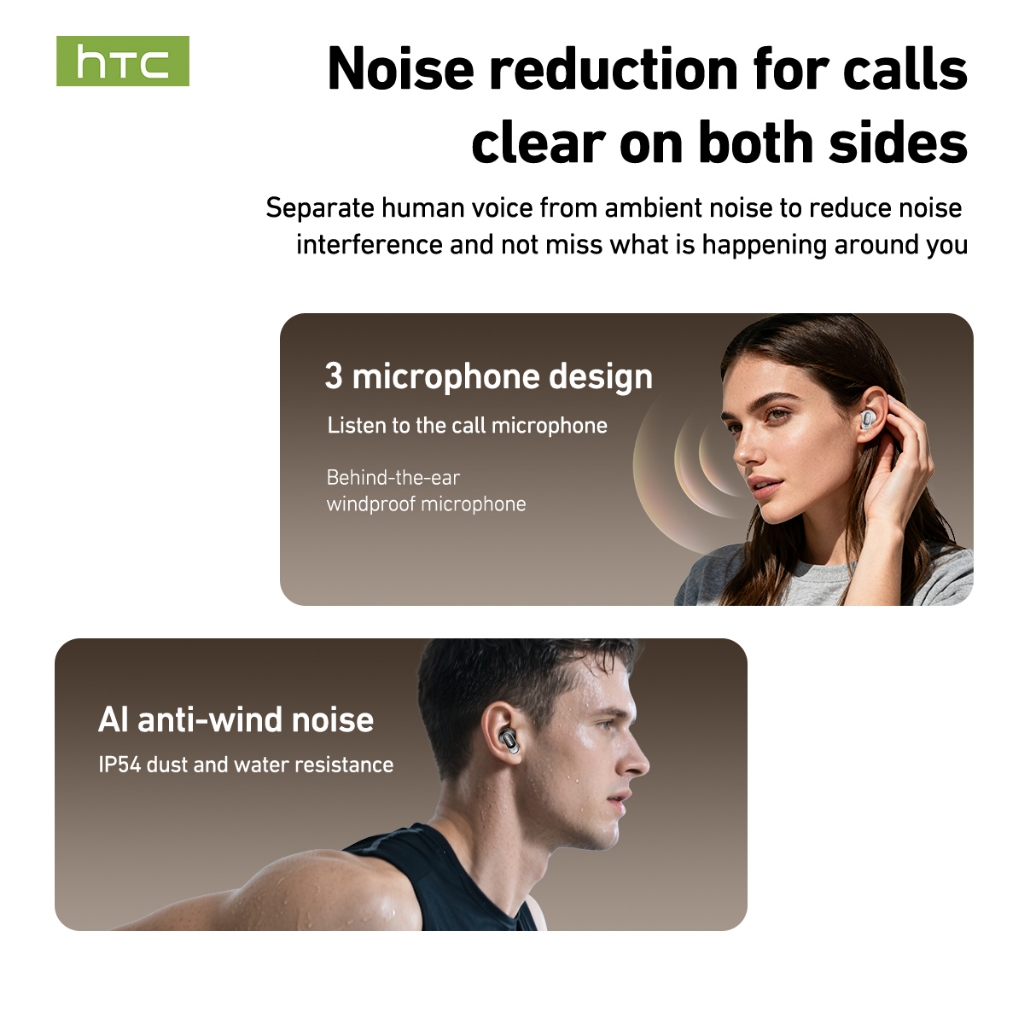 HTC NE79 Tai Nghe AI Phiên Dịch  Làm Việc Thông Minh 134 Ngôn Ngữ  Bluetooth 6.0 Âm Thanh HiFi HD  Chống Ồn ENC   Nước IPX5 | BigBuy360 - bigbuy360.vn