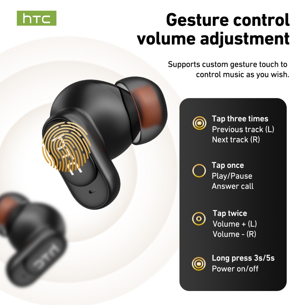 HTC NE79 Tai nghe dịch thuật AI Bluetooth 6.0 Tai nghe không dây Dịch thuật AI thời gian thực Thời lượng pin 72 giờ Micro khử tiếng ồn ENC Chống nước IPX5 Trọng lượng nhẹ. | BigBuy360 - bigbuy360.vn