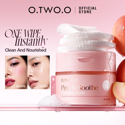 O.TWO.O Peach Soothe Cleaning Pads Làm sạch & Nuôi dưỡng Dưỡng ẩm Làm dịu & Sửa chữa Hydrate Nhẹ nhàng Loại bỏ trang điểm bông tẩy trang