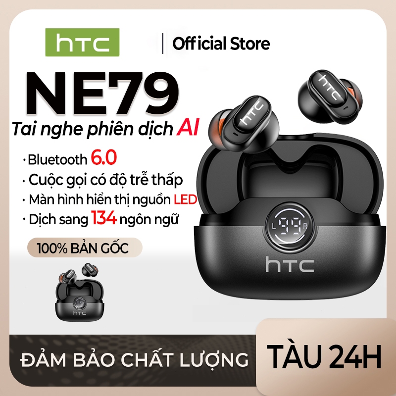 HTC NE79 Tai Nghe Phiên Dịch AI Tai nghe Bluetooth 6.0 Hỗ trợ dịch 134 ngôn ngữ HiFi HD, Chống ồn, Kết nối nhanh, Có micro, Hỗ trợ ASMR, Hỗ trợ Android và iOS | BigBuy360 - bigbuy360.vn