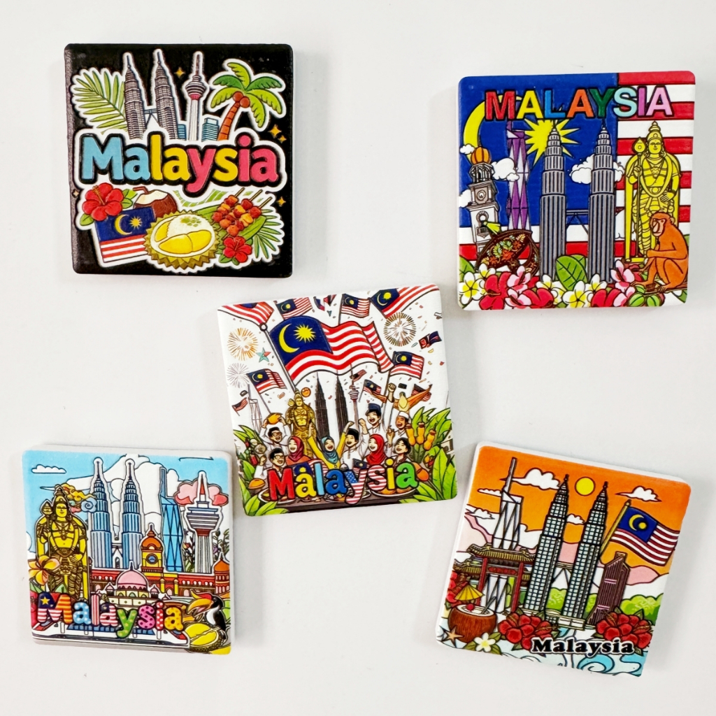Quà lưu niệm du lịch Malaysia Nhãn dán tủ lạnh Đồ lưu niệm Nhãn dán từ tính bằng gốm