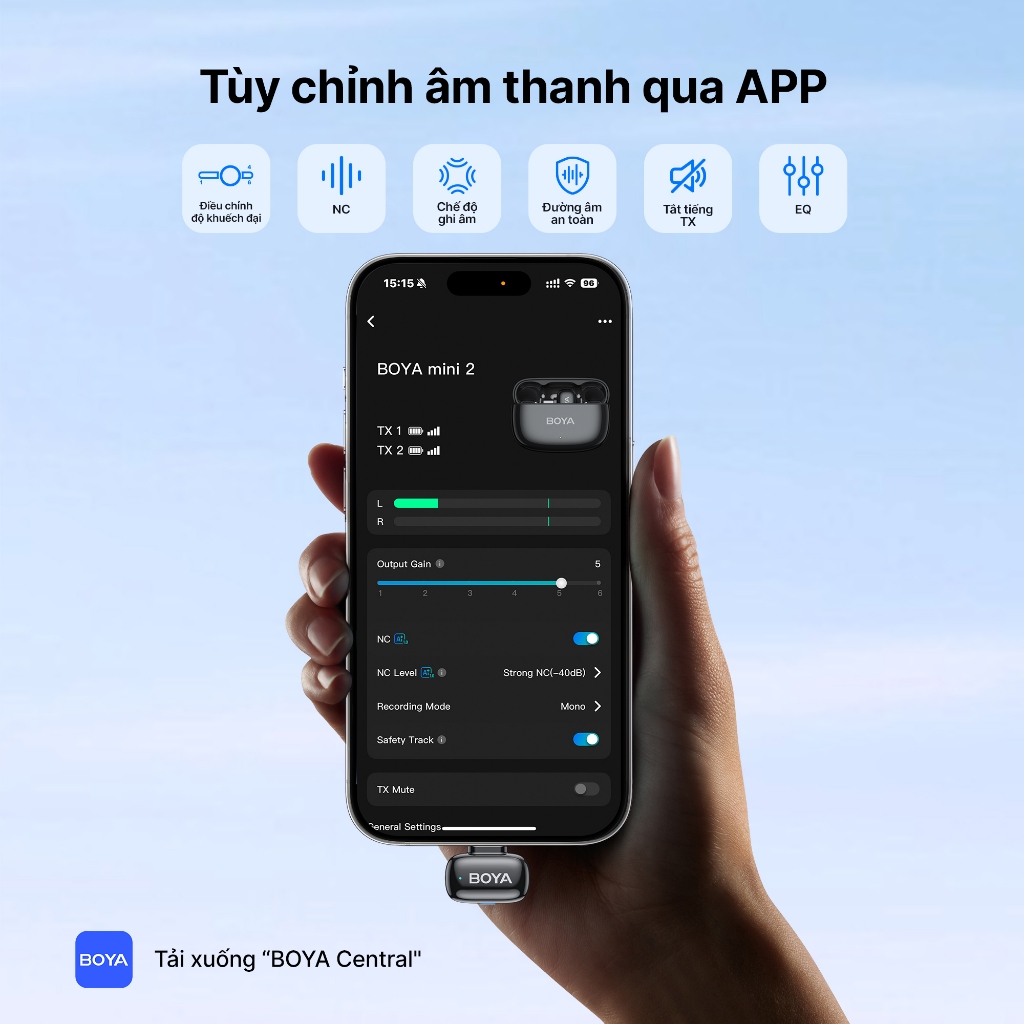 BOYA mini 2 Micro Không Dây Ve Áo AI Khử Tiếng Ồn Mic Siêu Mini Cho Vlogging | BigBuy360 - bigbuy360.vn