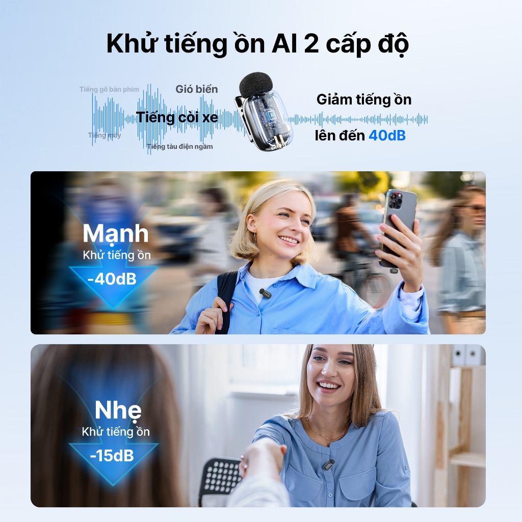 BOYA mini 2 Micro Không Dây Ve Áo AI Khử Tiếng Ồn Mic Siêu Mini Cho Vlogging | BigBuy360 - bigbuy360.vn