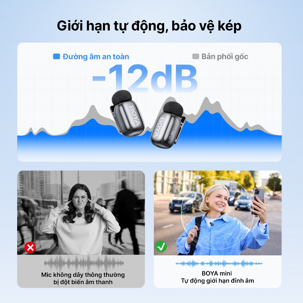 BOYA mini 2 Micro Không Dây Ve Áo AI Khử Tiếng Ồn Mic Siêu Mini Cho Vlogging | BigBuy360 - bigbuy360.vn