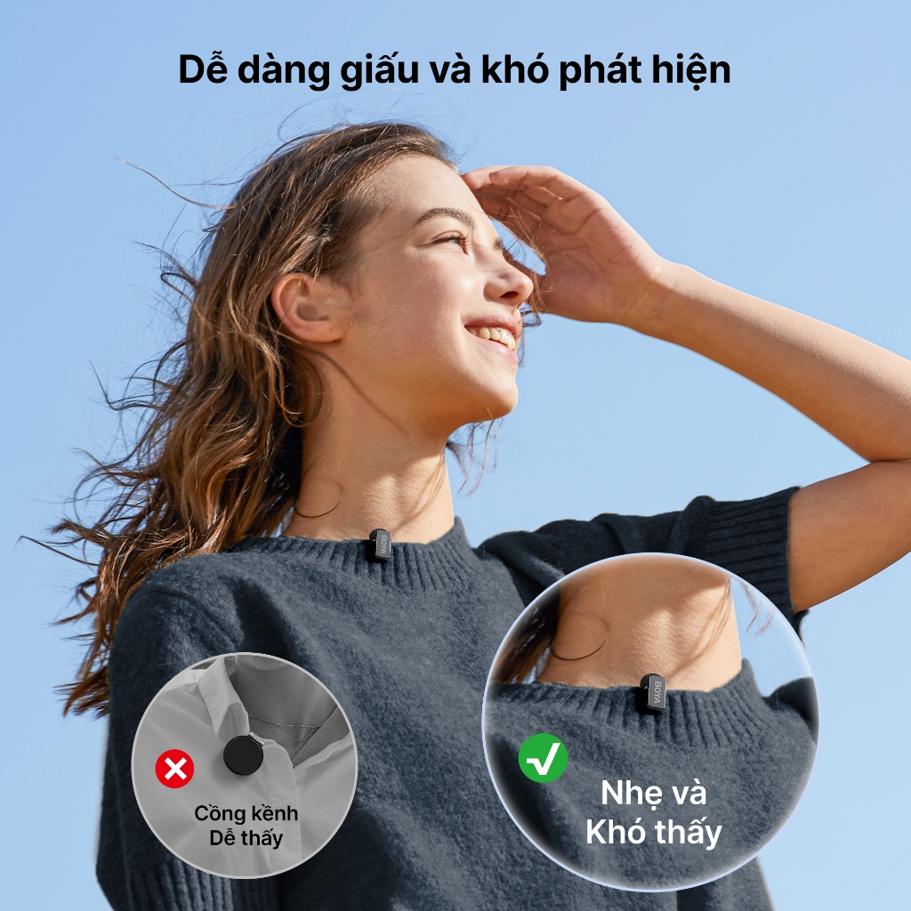 BOYA mini 2 Micro Không Dây Ve Áo AI Khử Tiếng Ồn Mic Siêu Mini Cho Vlogging | BigBuy360 - bigbuy360.vn