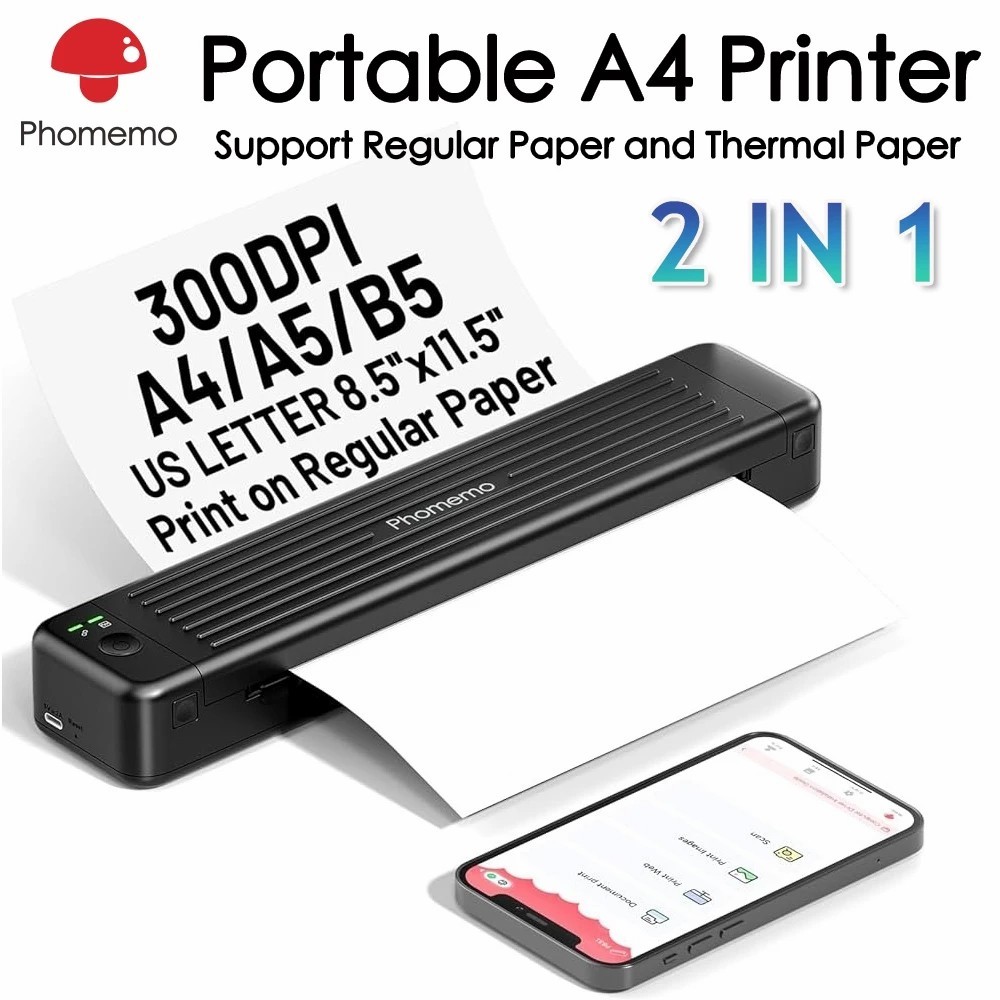Phomemo P831 Hỗ trợ In giấy thường A4 - Máy In Nhiệt Mini Khổ Di Động Portable thermal printer for v