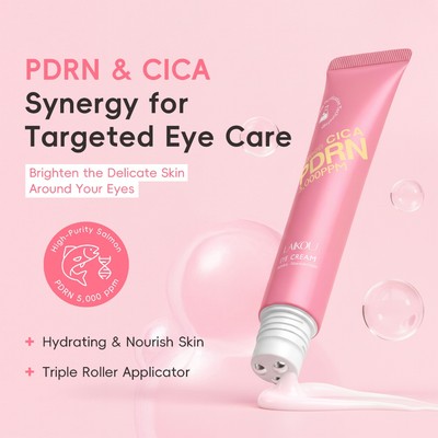 Kem dưỡng mắt LAIKOU PRDN CICA 5000ppm, Đầu lăn ba đầu, Đường mịn màng, Dành cho quầng thâm & bọng mắt 20g