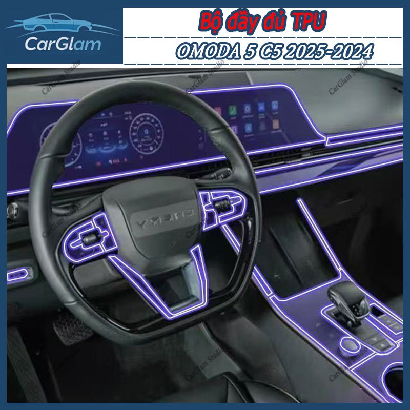 【 OMODA 5 C5 2024-2025 】 Vỏ bọc vô lăng trong suốt TPU Phụ kiện ô tô Nhãn dán nội thất ô tô ABS