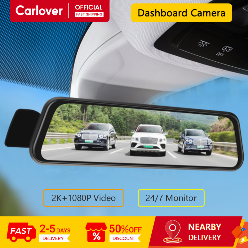 Camera bảng điều khiển Carlove N6Pro, Video 2K + 1080P, Ghi âm trước & sau, Cảnh báo va chạm, Dash C