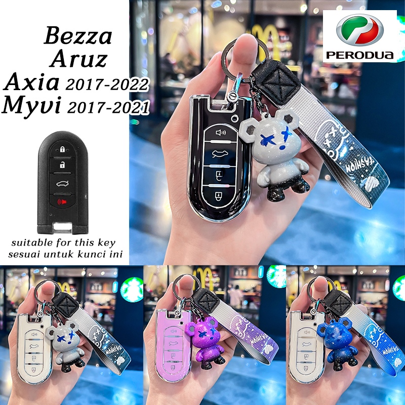 Perodua Bezza Aruz chìa khóa xe từ xa Myvi 2017-2021 Axia 2017-2021 Vỏ chìa khóa Axia SE