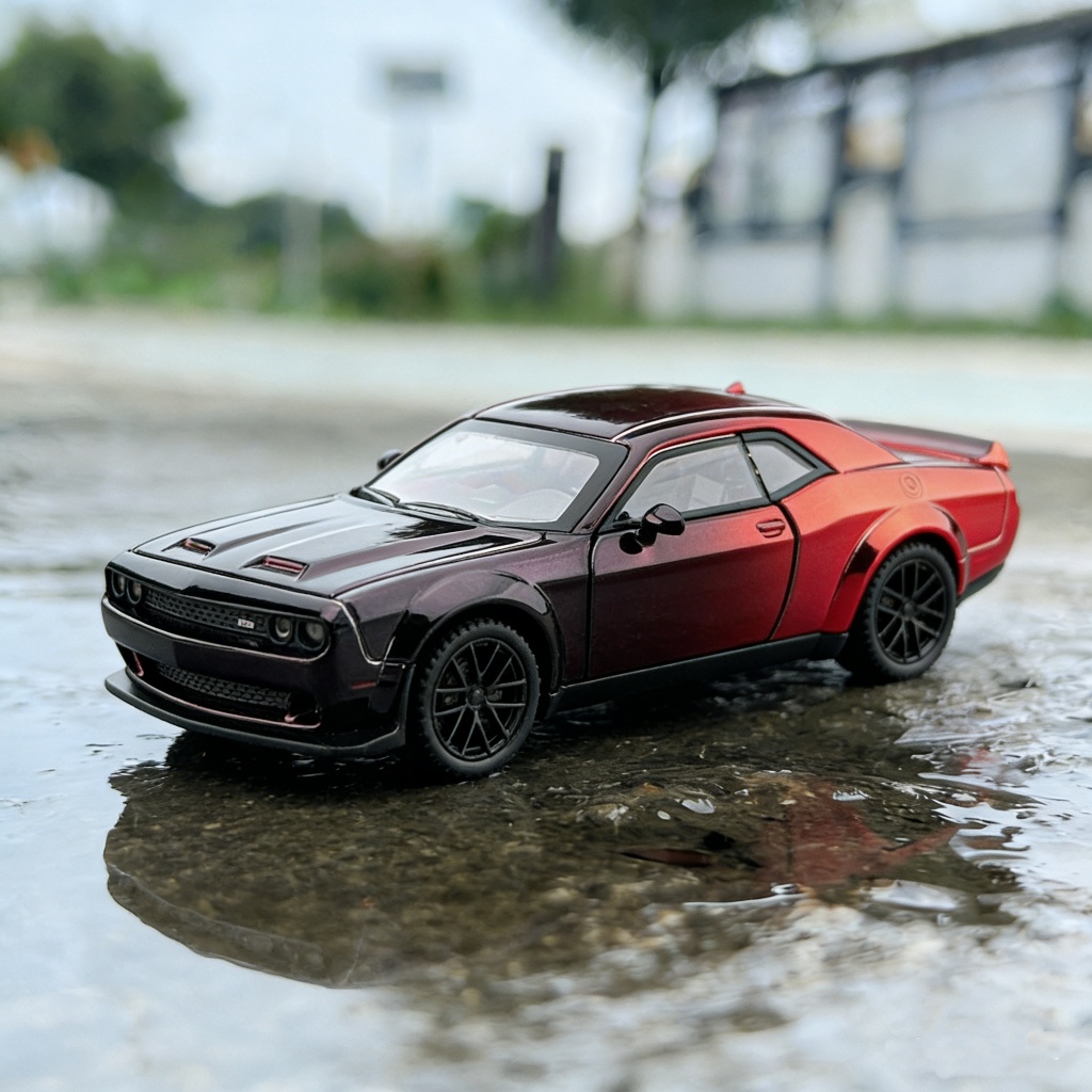 1: 32 Dodge Challenger SRT Hellcat Mạ Điện Tấm Hợp Kim Cân Xe Mô Hình Diecast Kim Loại Thu Nhỏ Mô Hì