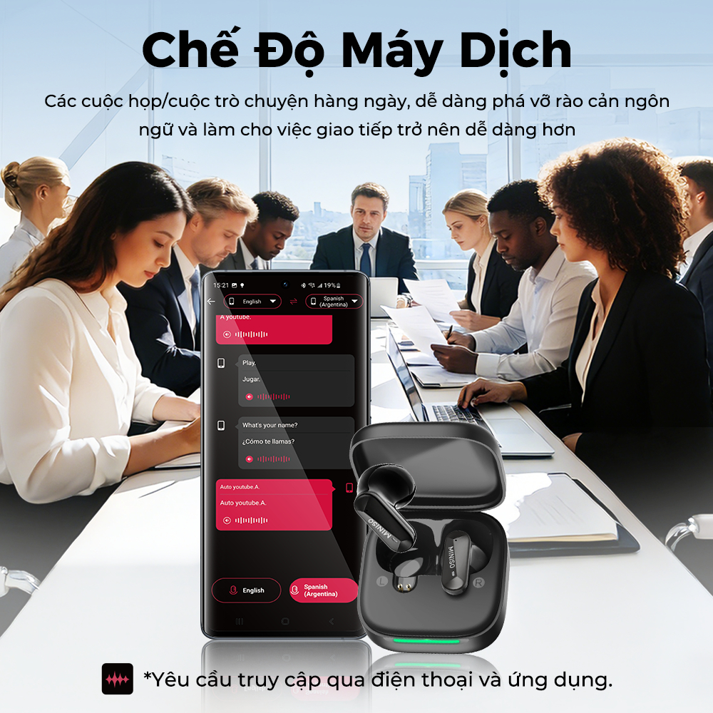 [Mới 2026] MINISO MS119 Tai nghe dịch thuật AI HIFI Tai nghe Bluetooth Hai micrô Giảm tiếng ồn cuộc gọi tai nghe không dây Chống nước IPX5 | BigBuy360 - bigbuy360.vn