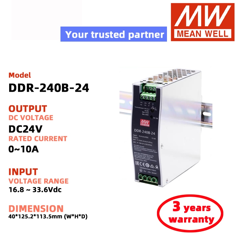 MEAN WELL DDR-240B-24 DDR-240B-48 DDR-240C-24 DDR-240D-24 DDR-240C-48 DDR-240D-48 Bộ nguồn chuyển mạ