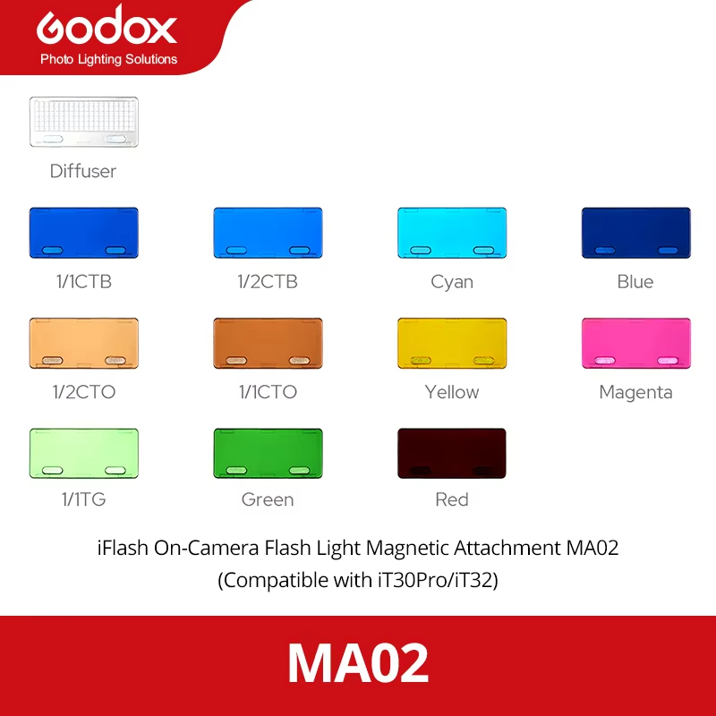 Godox MA02 MA01 Bộ lọc màu từ tính Bộ khuếch tán sáng tạo cho Godox iT30PRO iT32 iT20 iT22 iM20 iM22