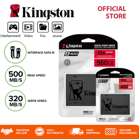 Ổ cứng thể rắn tích hợp Kingston SSD A400 480GB / 960GB 2,5 Inch SATA 3, Bảo hành năm năm