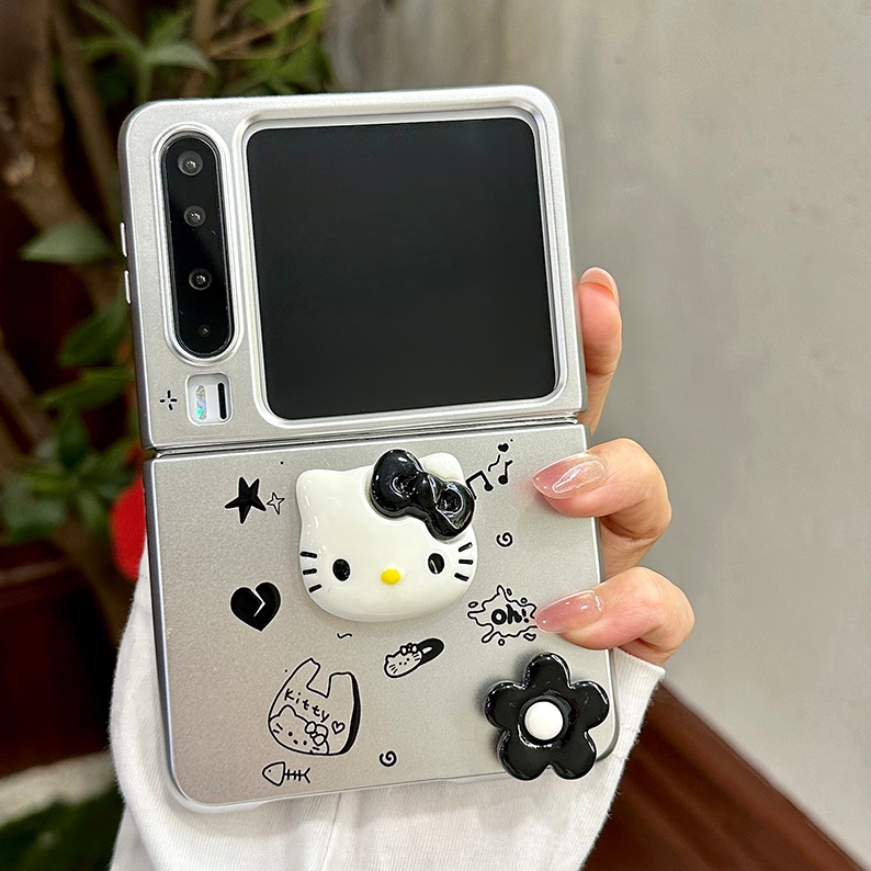 Thích hợp cho ốp điện thoại Honor Magic V Flip Flip2, ốp lưng cứng PC bạc mạ điện 3D KT