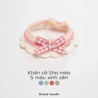 Vòng cổ nơ mèo cưng | Yếm mềm mại thân thiện với da phong cách ngọt ngào