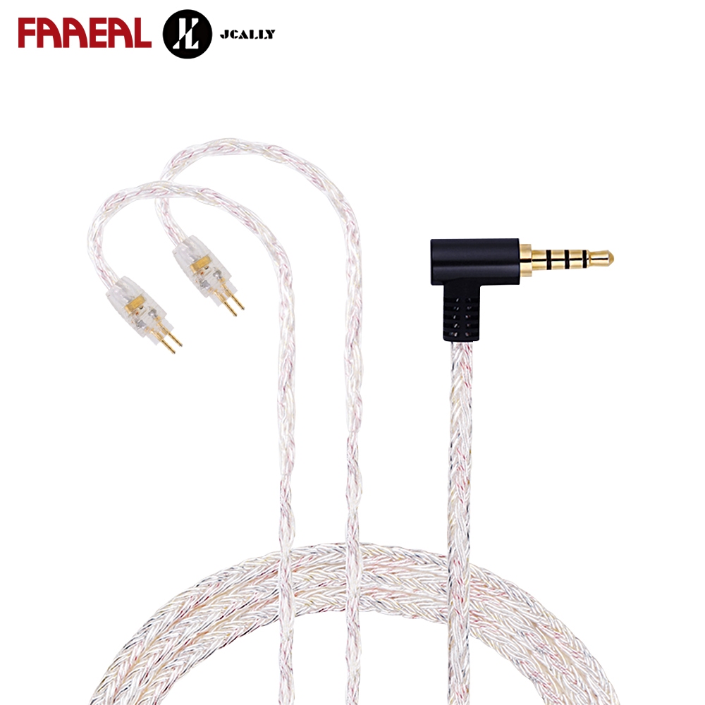 FAAEAL JCALLY JC16S Cáp thay thế tai nghe bạc Tần số cân bằng âm thanh HiFi Dòng có thể thay thế QDC