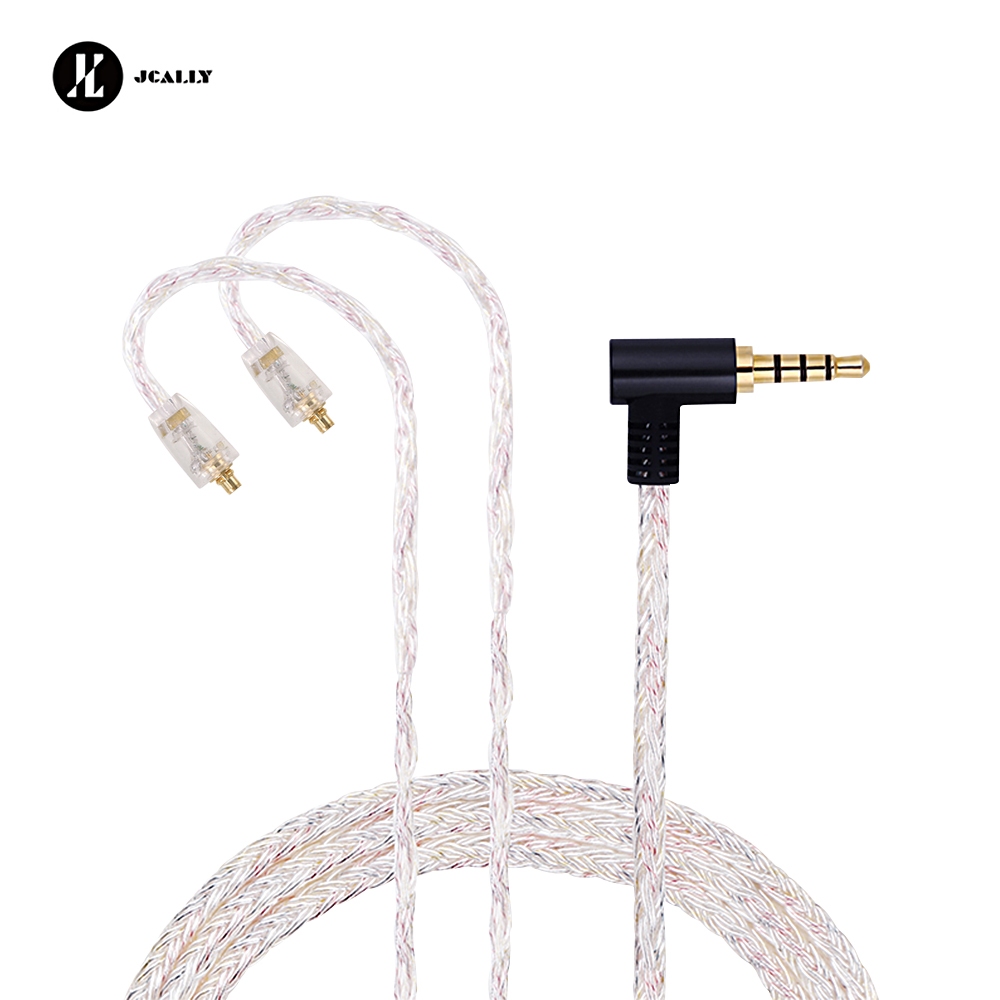 Cáp nâng cấp tai nghe mạ bạc JCALLY JC16S Đầu nối QDC / MMCX / 0,78mm 16 sợi Dây OFC nguyên chất cao