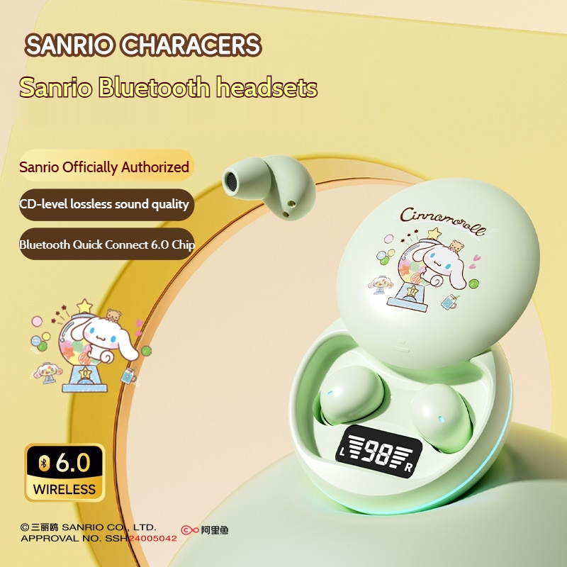 Tai nghe Bluetooth Sanrio Y20 Tai nghe không dây Kuromi Tai nghe nhét tai khử tiếng ồn