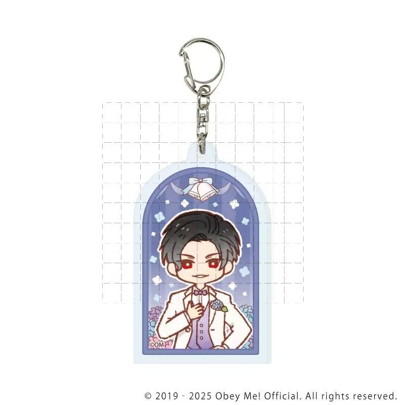 Móc khóa Obey Me Nightbringer - Mammon, Satan, Beelzebub với Hydrangea loral Design Acrylic Charm