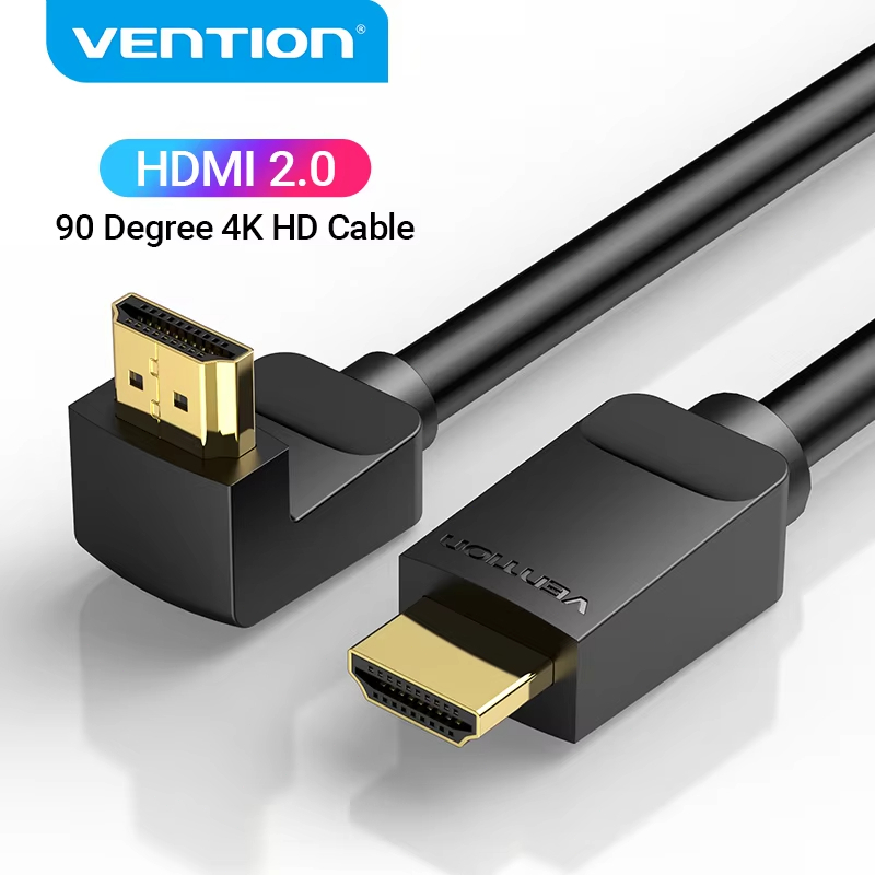 Cáp HDMI Vention 4K HDMI 2.0 Cáp HDMI 90 / 270 Độ Góc Adapter Cho Apple TV PS4 Bộ Chia Video Âm Than