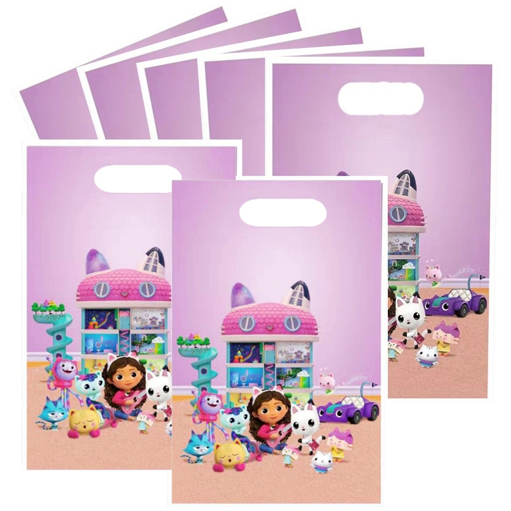10 / 50 Chiếc Gabby Doll 's House Đảng Túi Quà Tặng Kẹo Gói Bánh Quy Túi Trẻ Em Bé Gái Sinh Nhật Đồ 