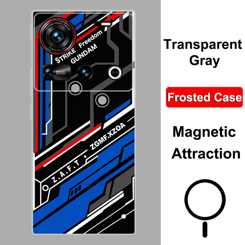 Dành Cho Nubia Z70S Siêu Từ Ốp Lưng Điện Thoại ZTE Nubia Z70Ultra Trong Suốt Mờ Màu Xám TPU Silicon 