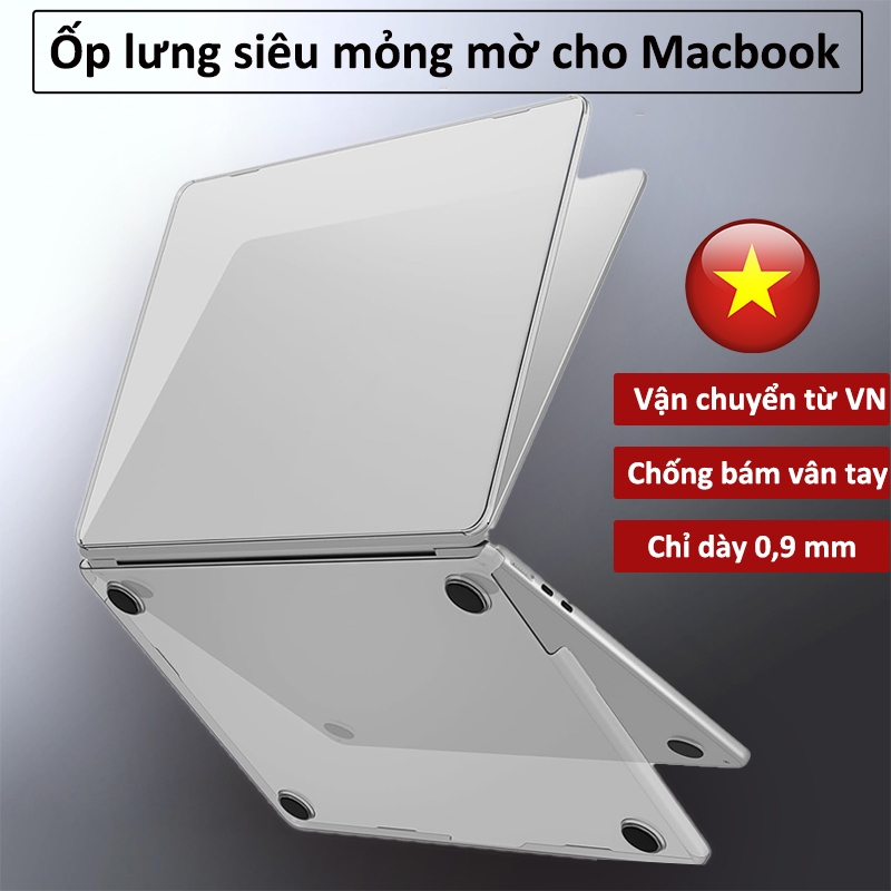 Ốp lưng siêu mỏng, mờ cho MacBook Air M4 A3240 A3241 Pro 14 A2442 A2918, chống bám vân tay 2020 Air 