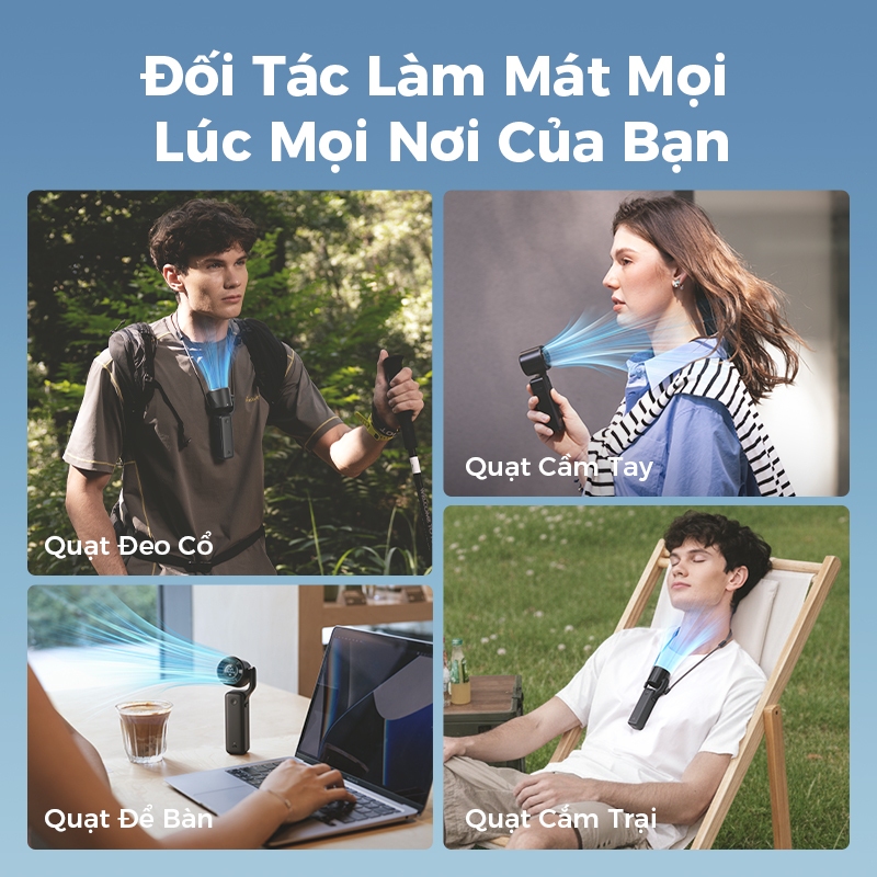 Quạt Cầm Tay Mini Aecooly AirGimbal Quạt cầm tay cầm tayQuạt ống khí Turbo mạnh mẽ丨Portable Handheld Fan Tốc độ cao 15000 vòng / phút, Thời gian làm mát tối đa 15 giờ, Thiết kế bỏ túi Mini 5 tốc độ | BigBuy360 - bigbuy360.vn