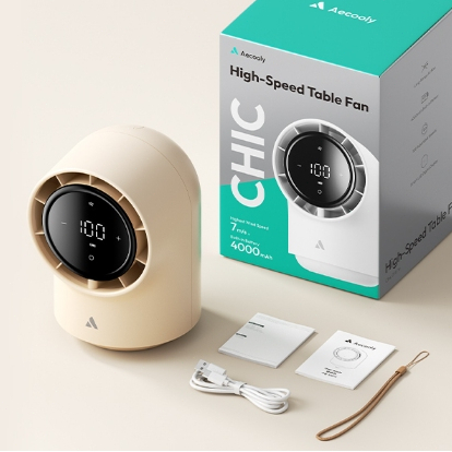 Aecooly Chic 01 Lite quạt turbo Table Fan 100 Speeds Quạt mini Màn Hình led sạc vỏ bảo vệ LED Màn Hình quạt mini cầm tay | BigBuy360 - bigbuy360.vn