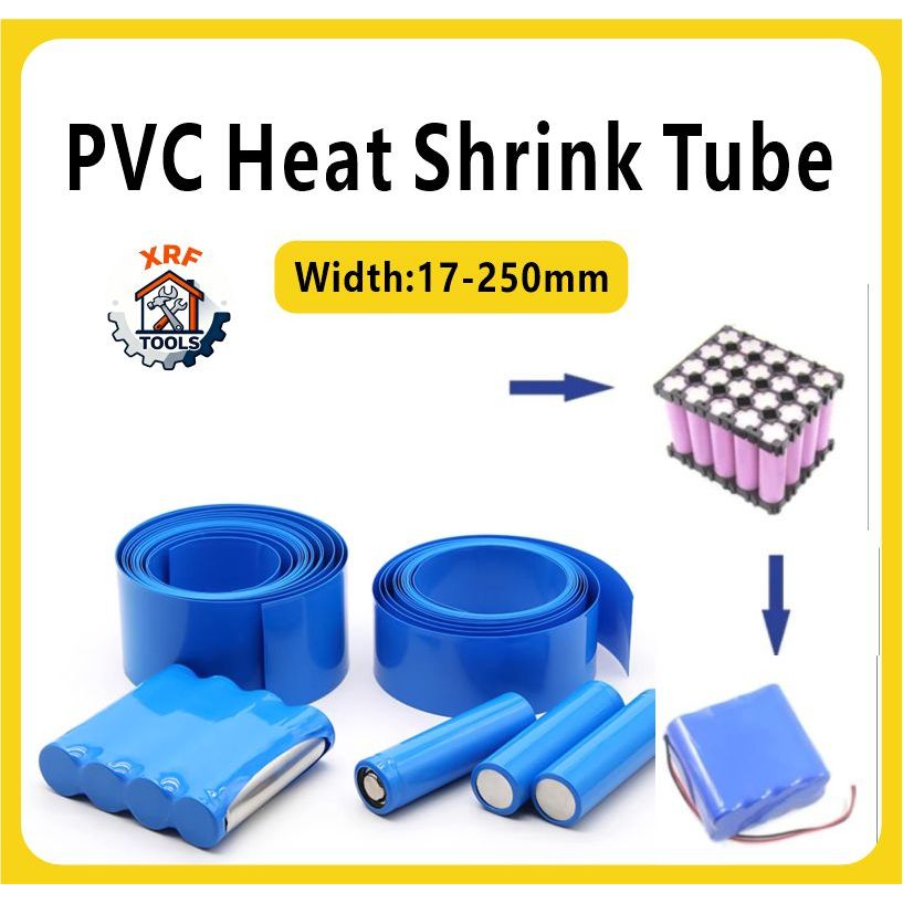 18650 Pin Lithium PVC Ống Co Nhiệt Bao Bì Màu Xanh Pin Lithium Vỏ Cáp Chiều Rộng 17 Mm Đến 285 Mm Ph