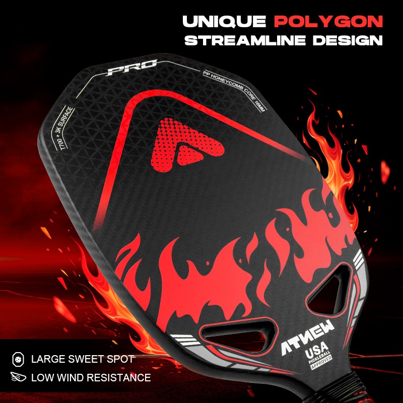 ATNEW-BV35-SMP 16MM Thermoformed T700 Sợi Carbon Spider-Man Polygon Peak Vợt