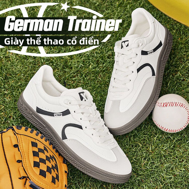 【XTEP】German Trainer Giày thể thao nữ kiểu Đức, giày casual retro mùa đông mới, phù hợp cho việc đi 