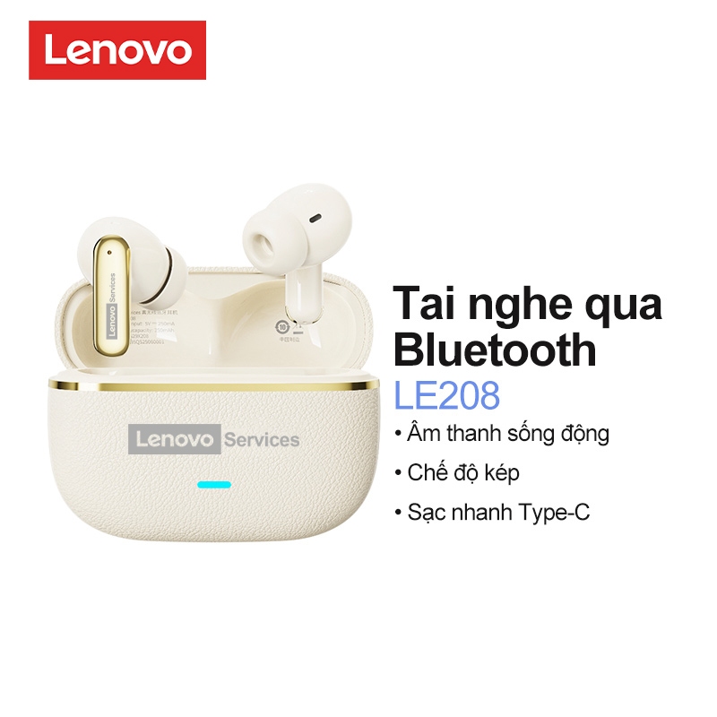 Tai nghe chơi game Lenovo LE208 Tai nghe Bluetooth Độ trễ thấp trong tai IPX5 Chất lượng âm thanh HI