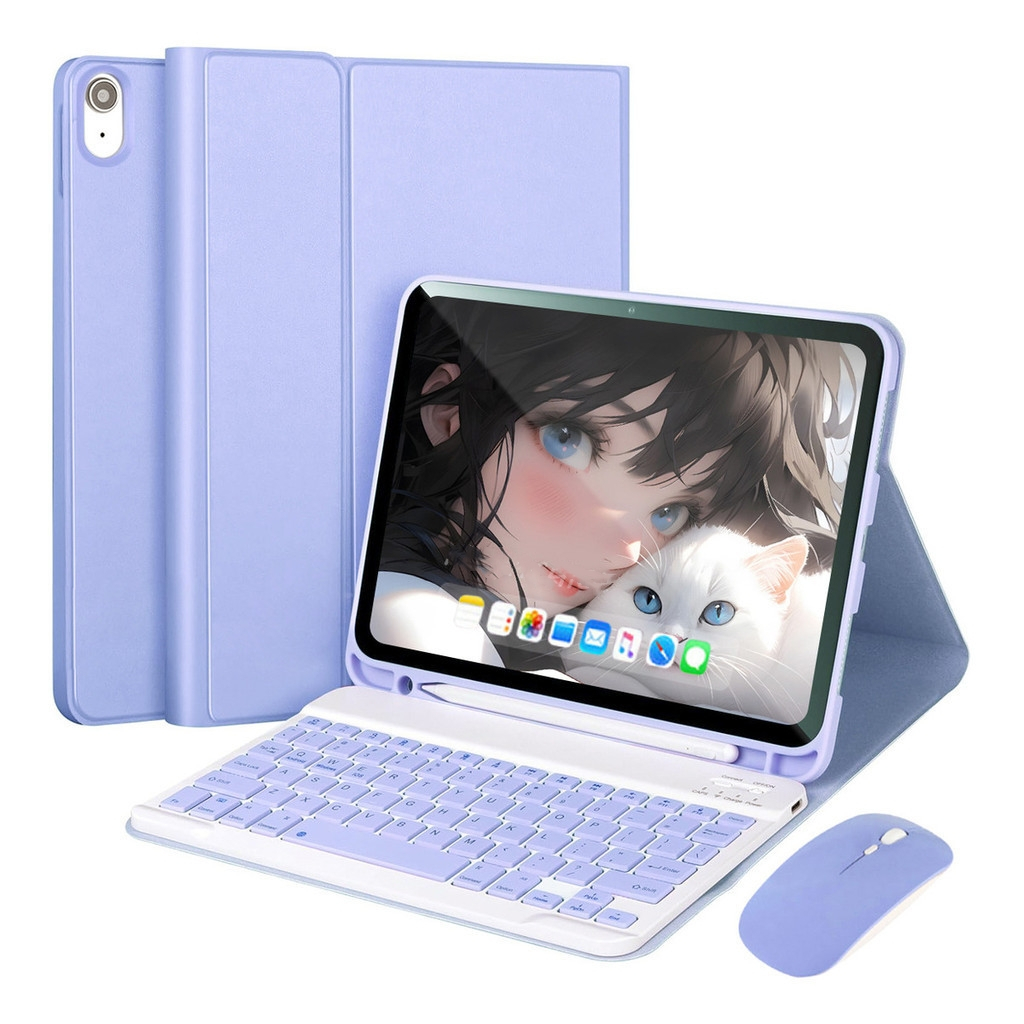 Dành Cho iPad 7 8 9 10 11 Bàn Phím Bluetooth Không Dây Chuột Ốp Lưng Từ Tính Đứng Dành Cho iPad Air 