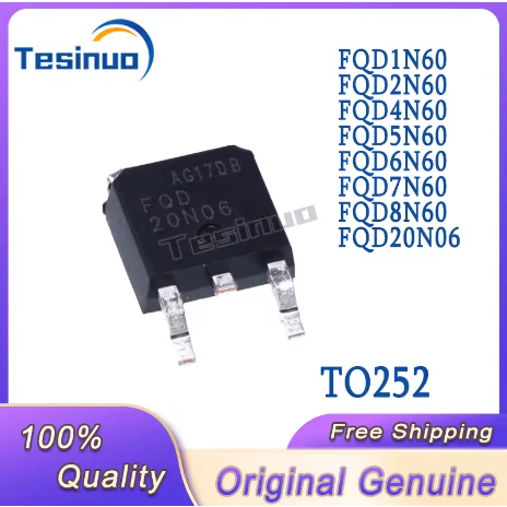 5 Chiếc Mới FQD1N60 FQD2N60 FQD4N60 FQD5N60 FQD6N60 FQD7N60 FQD8N60 FQD20N06 TO252 Ic Chip Còn Hàng