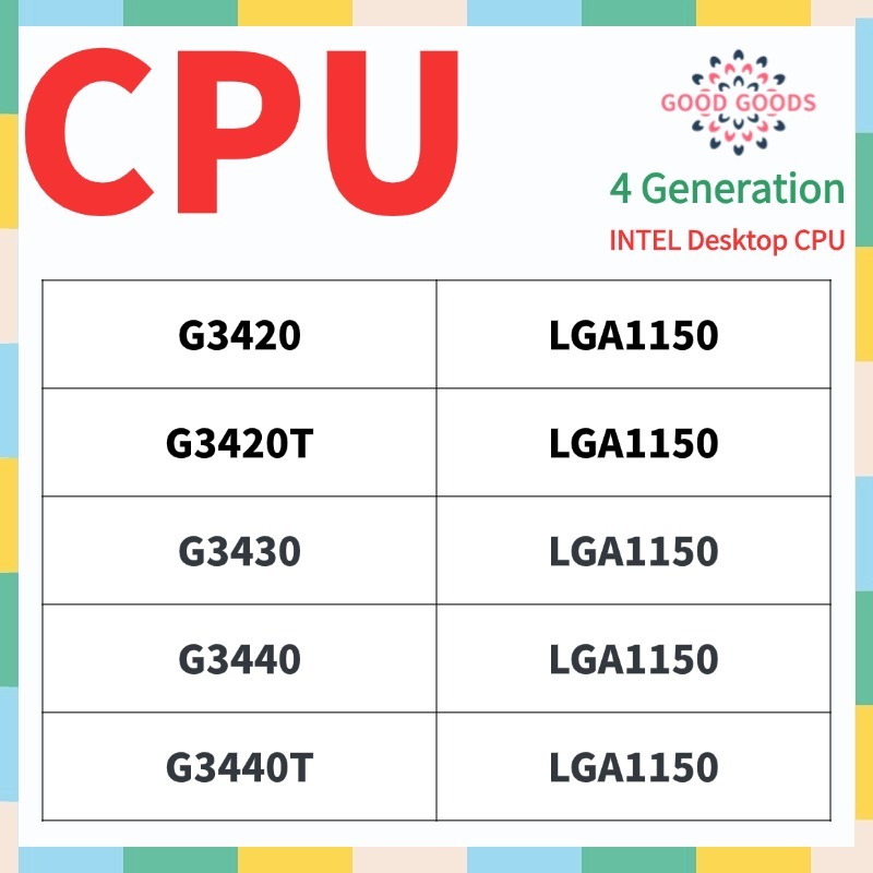 G3420 G3420T G3430 G3440 G3440T CPU máy tính để bàn INTEL Pentium thế hệ thứ 4 LGA1150