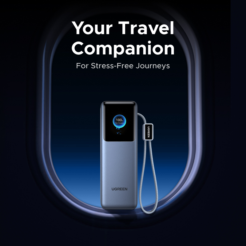 【Được chứng nhận CCC】Sạc dự phòng UGREEN 25.000mAh | Công suất 200W | Tích hợp 2 cáp USB-C có thể rút gọn | Có màn hình | BigBuy360 - bigbuy360.vn